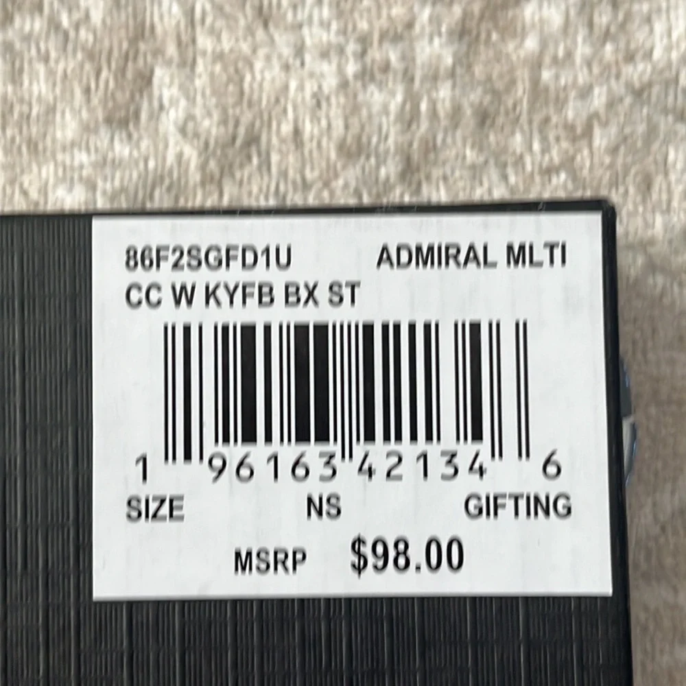 Brand New Michael Kors Admiral Blue Camo Card Holder Case & Key Fob Ring Set